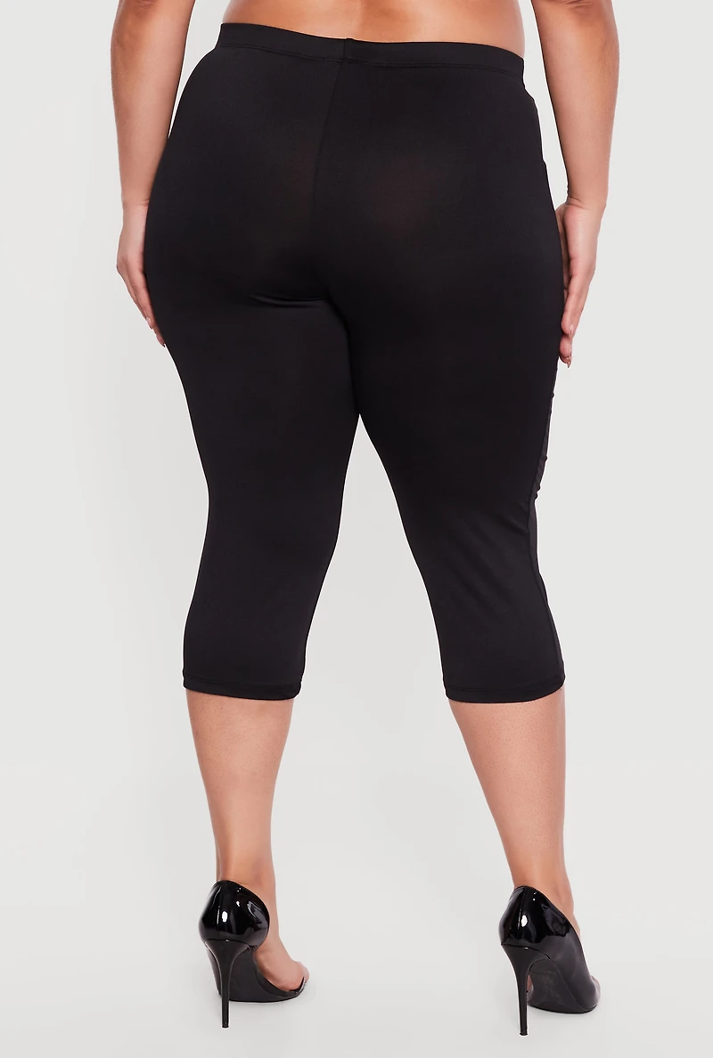 Plus Tie Waist Capri Leggings