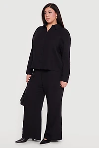 Plus Tie Back Button Front Shirt