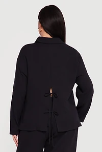 Plus Tie Back Button Front Shirt