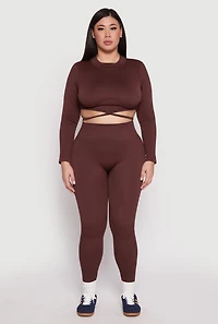 Plus Seamless Rib Knit High Waist Leggings