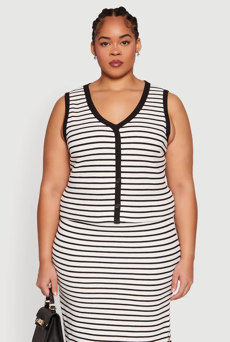 Womens Plus Textured Knit Crop Top, Multi,