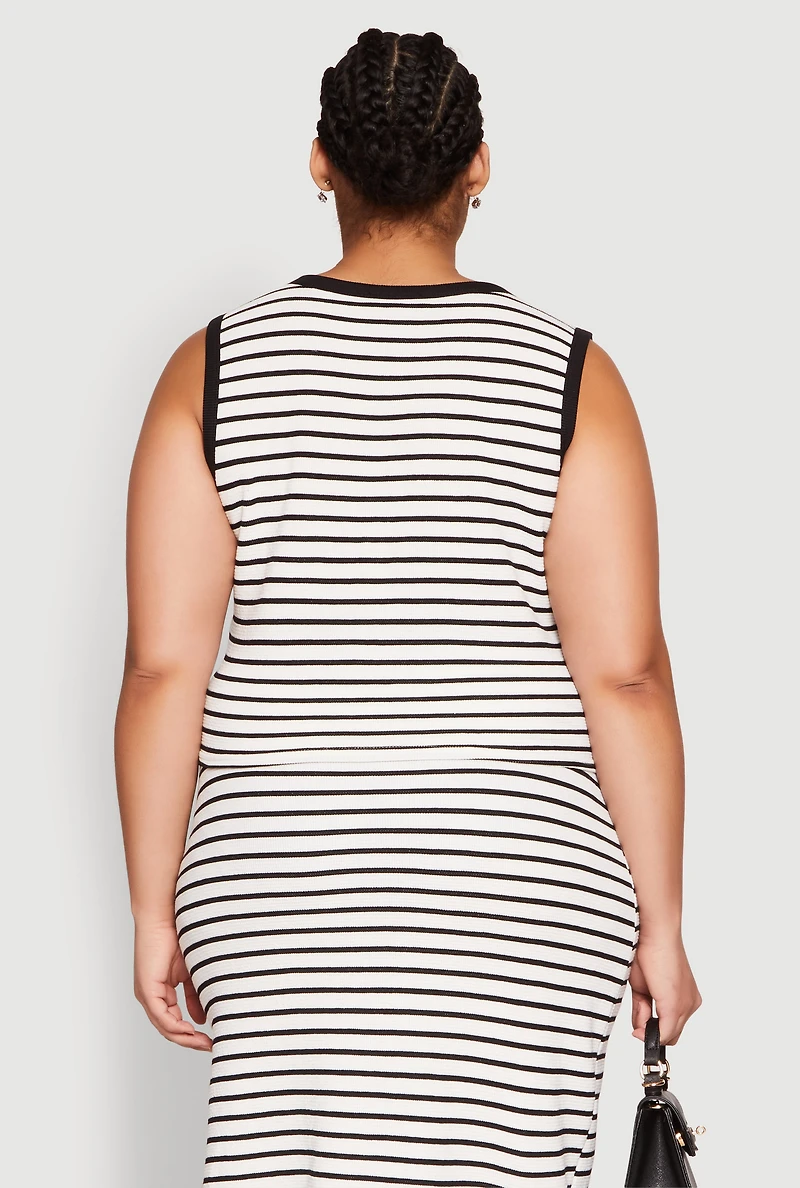 Plus Textured Knit Crop Top