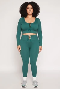 Plus Seamless Lace Up Leggings
