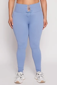 Womens Plus Seamless Lace Up Leggings, 2X-3X