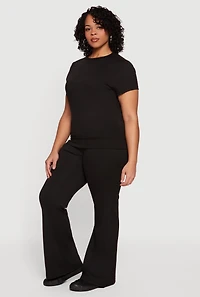 Plus High Waisted Flared Yoga Pants