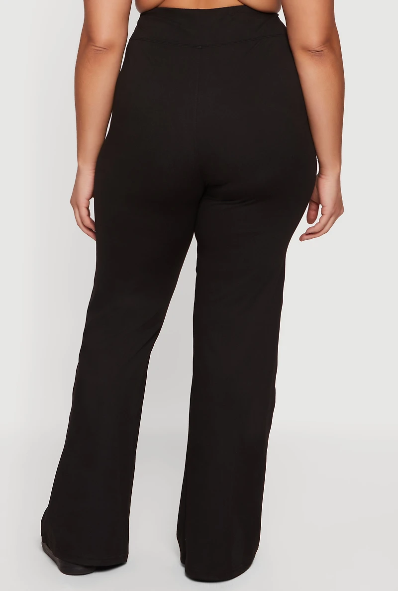 Plus High Waisted Flared Yoga Pants