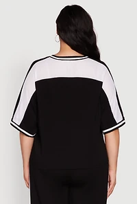 Womens Plus Brat Football Graphic Top,