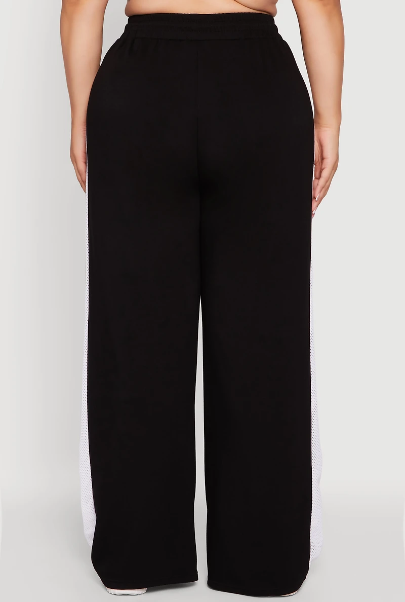 Womens Plus Size Brat Graphic High Waisted Active Pants, Black, Size 3X