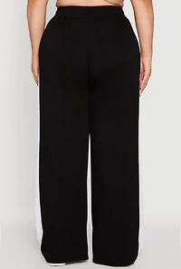 Womens Plus Size Brat Graphic High Waisted Active Pants, Black, Size 3X