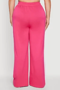 Womens Plus Size Brat Graphic High Waisted Active Pants, Pink, Size 1X