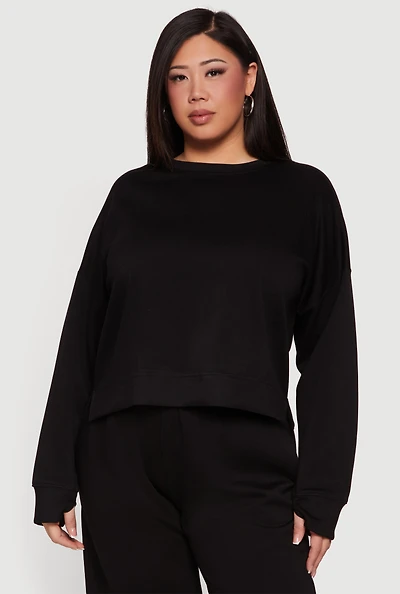 Plus Long Sleeve Drop Shoulder Sweatshirt