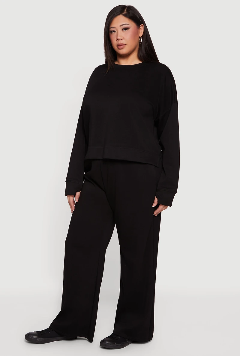 Plus Long Sleeve Drop Shoulder Sweatshirt