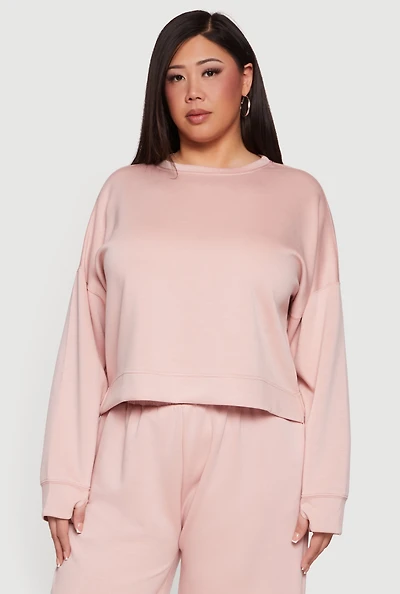 Plus Long Sleeve Drop Shoulder Sweatshirt