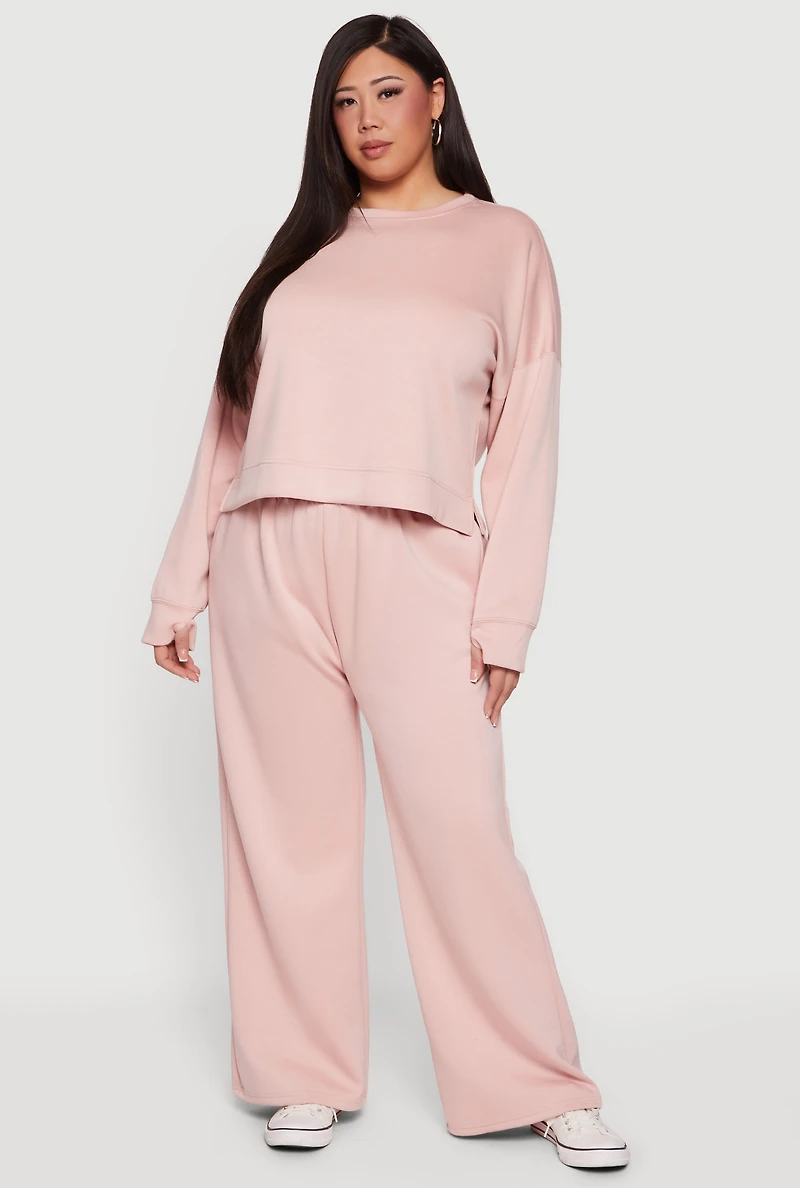 Plus Long Sleeve Drop Shoulder Sweatshirt