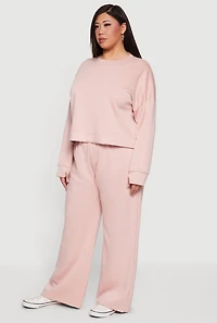 Plus Long Sleeve Drop Shoulder Sweatshirt