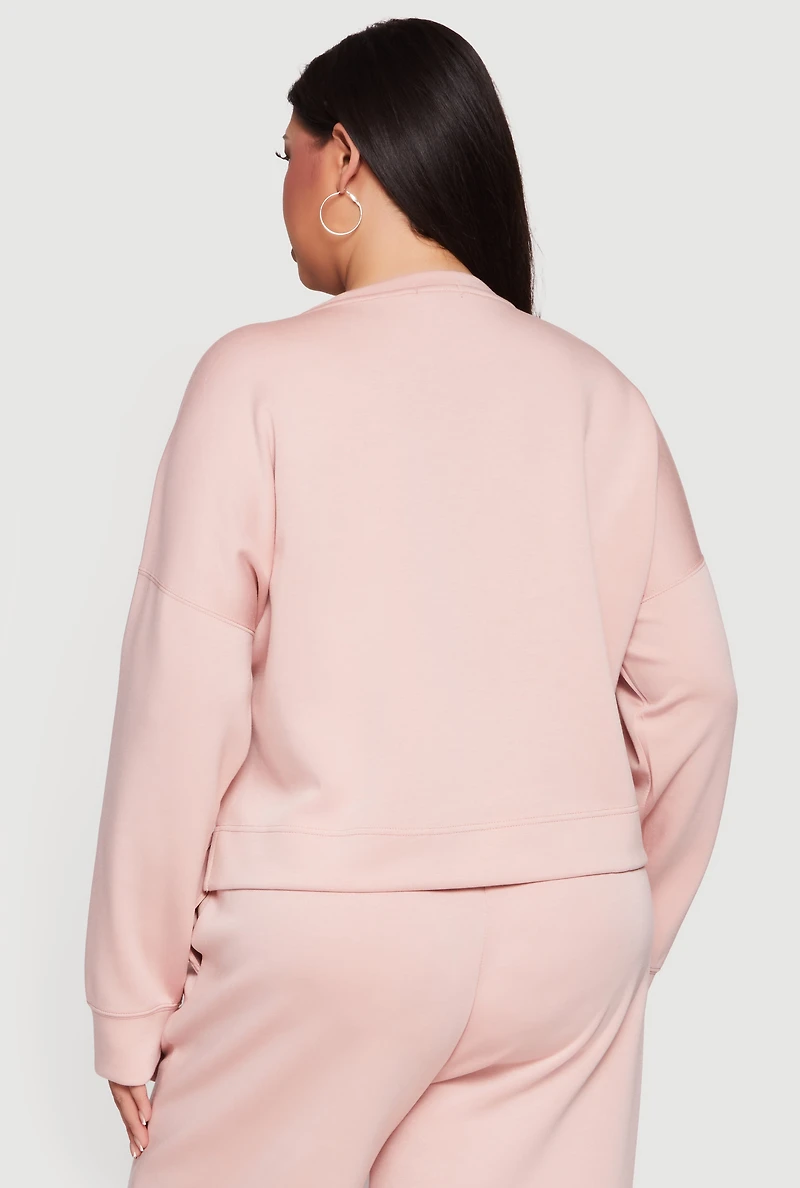 Plus Long Sleeve Drop Shoulder Sweatshirt
