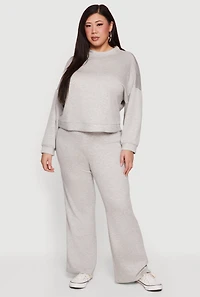 Plus Drawstring Waist Pull On Flare Pants