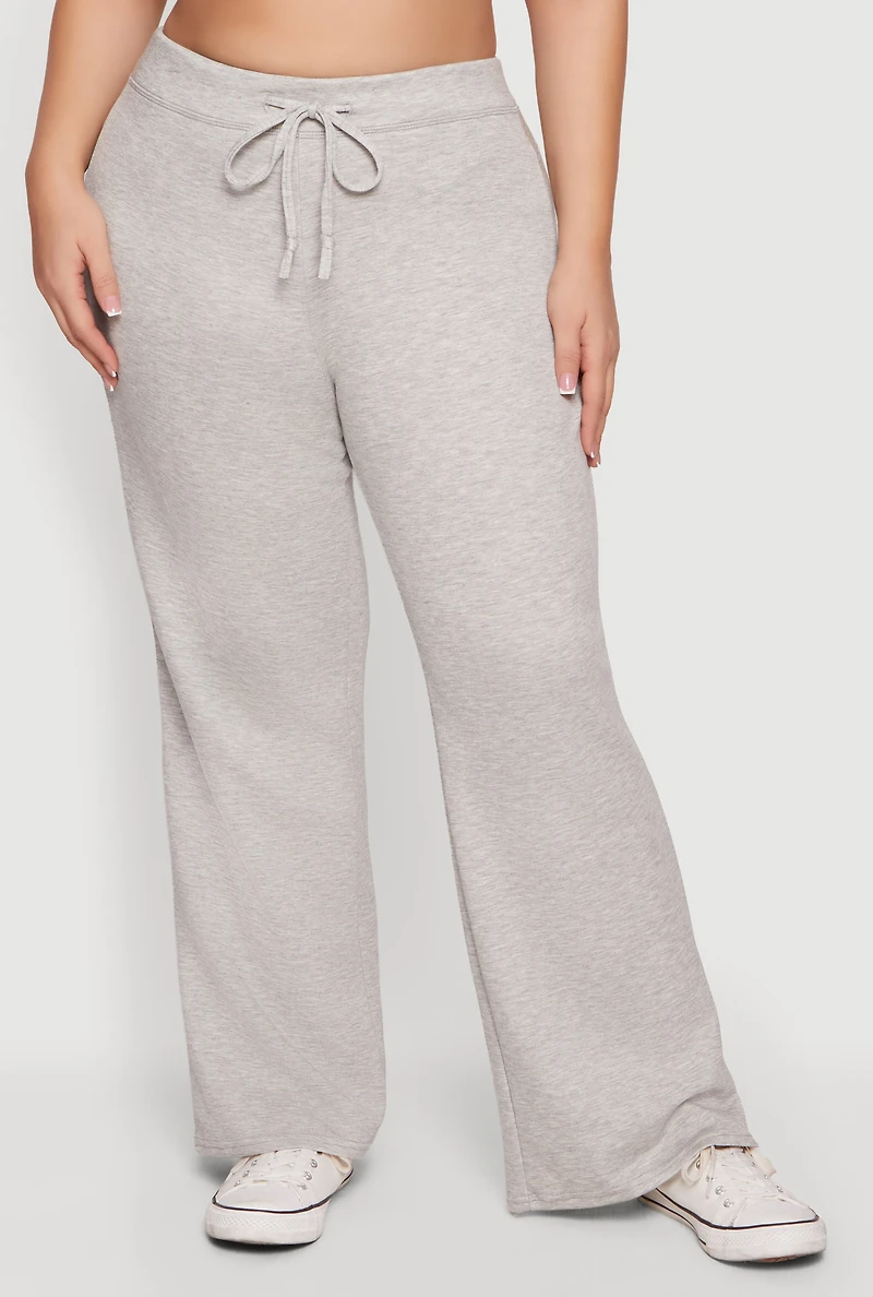 Plus Drawstring Waist Pull On Flare Pants