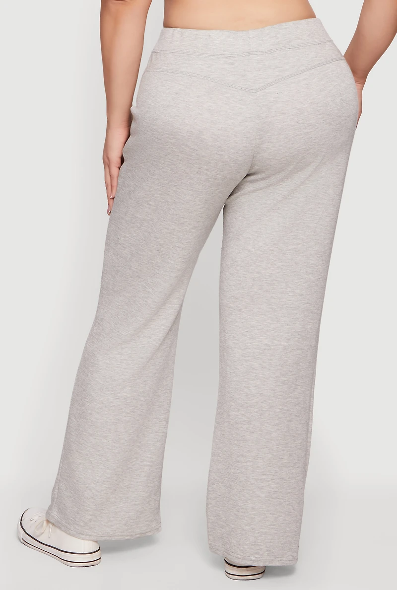 Plus Drawstring Waist Pull On Flare Pants