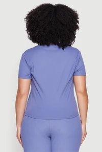 Womens Plus Ribbed Knit T Shirt, Blue,