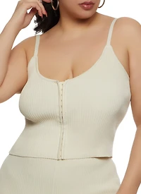 Plus Ribbed Hook and Eye Cami