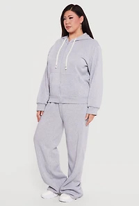 Plus Zip Front Fleece Hoodie