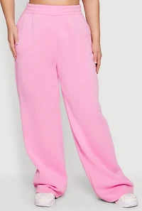 Plus High Waisted Wide Leg Sweatpants