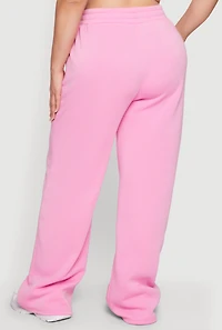 Plus High Waisted Wide Leg Sweatpants