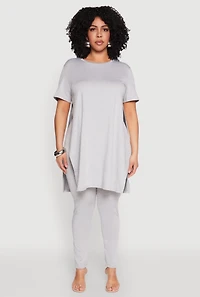 Womens Plus Size Daisy High Waist Leggings, Grey, Size 1X