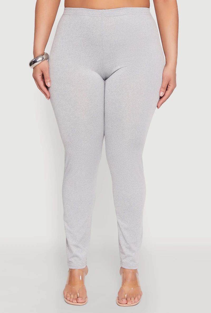 Womens Plus Size Daisy High Waist Leggings, Grey, Size 1X