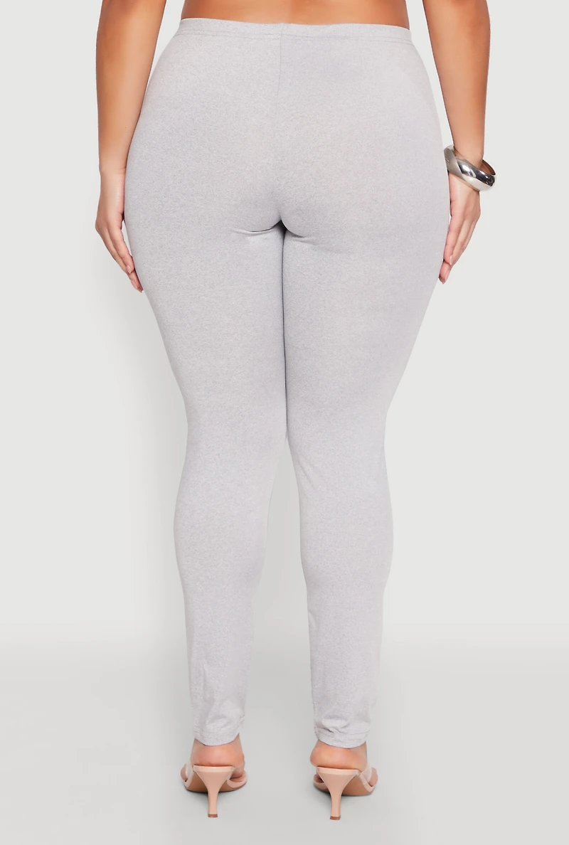 Womens Plus Size Daisy High Waist Leggings, Grey, Size 1X