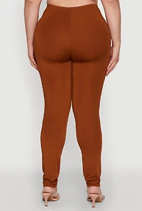 Womens Plus Size Daisy High Waist Leggings, Brown, Size 1X