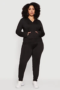 Plus Zip Front Hooded Active Jacket