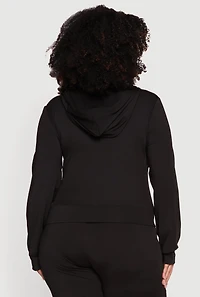 Plus Zip Front Hooded Active Jacket