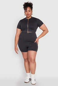 Plus Daisy Mineral Wash Seamless Bike Shorts