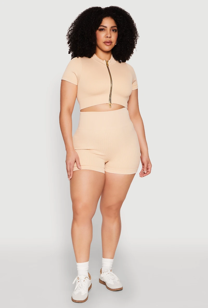 Plus Daisy Mineral Wash Seamless Bike Shorts