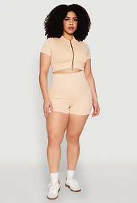 Plus Daisy Mineral Wash Seamless Bike Shorts