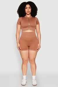 Plus Daisy Mineral Wash Seamless Bike Shorts