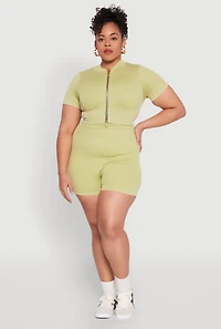 Plus Daisy Mineral Wash Seamless Bike Shorts