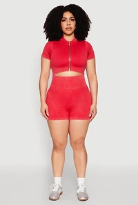 Plus Daisy Mineral Wash Seamless Bike Shorts