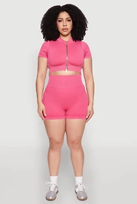 Plus Daisy Mineral Wash Seamless Bike Shorts