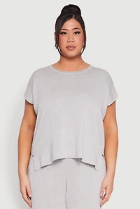 Plus Daisy Knitted Crew Neck Top