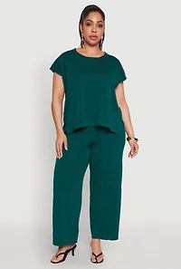 Womens Plus Daisy Knitted Crew Neck Top, 2X
