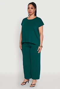 Womens Plus Daisy Knitted Crew Neck Top, 2X