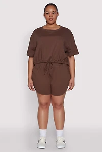Womens Plus Daisy Drawstring Hem Crop Top, 3X