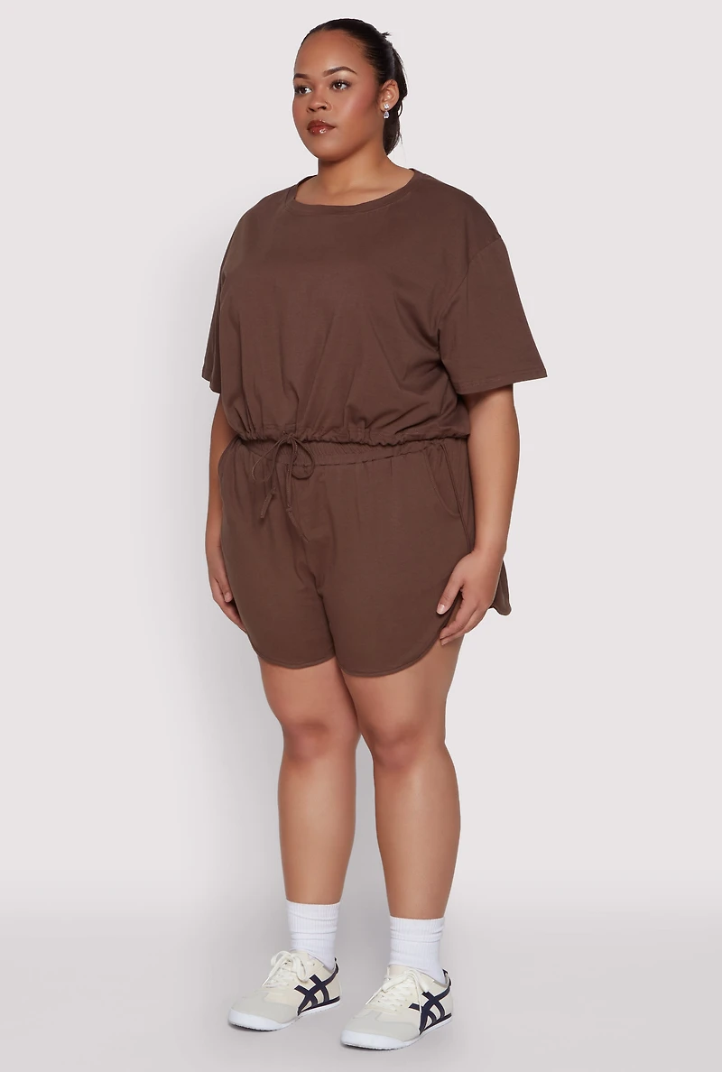 Womens Plus Daisy Drawstring Hem Crop Top, 3X