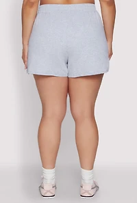 Womens Plus Size Smocked Dolphin Shorts, Grey, Size 3X
