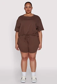 Womens Plus Smocked Dolphin Shorts,