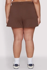 Womens Plus Smocked Dolphin Shorts,