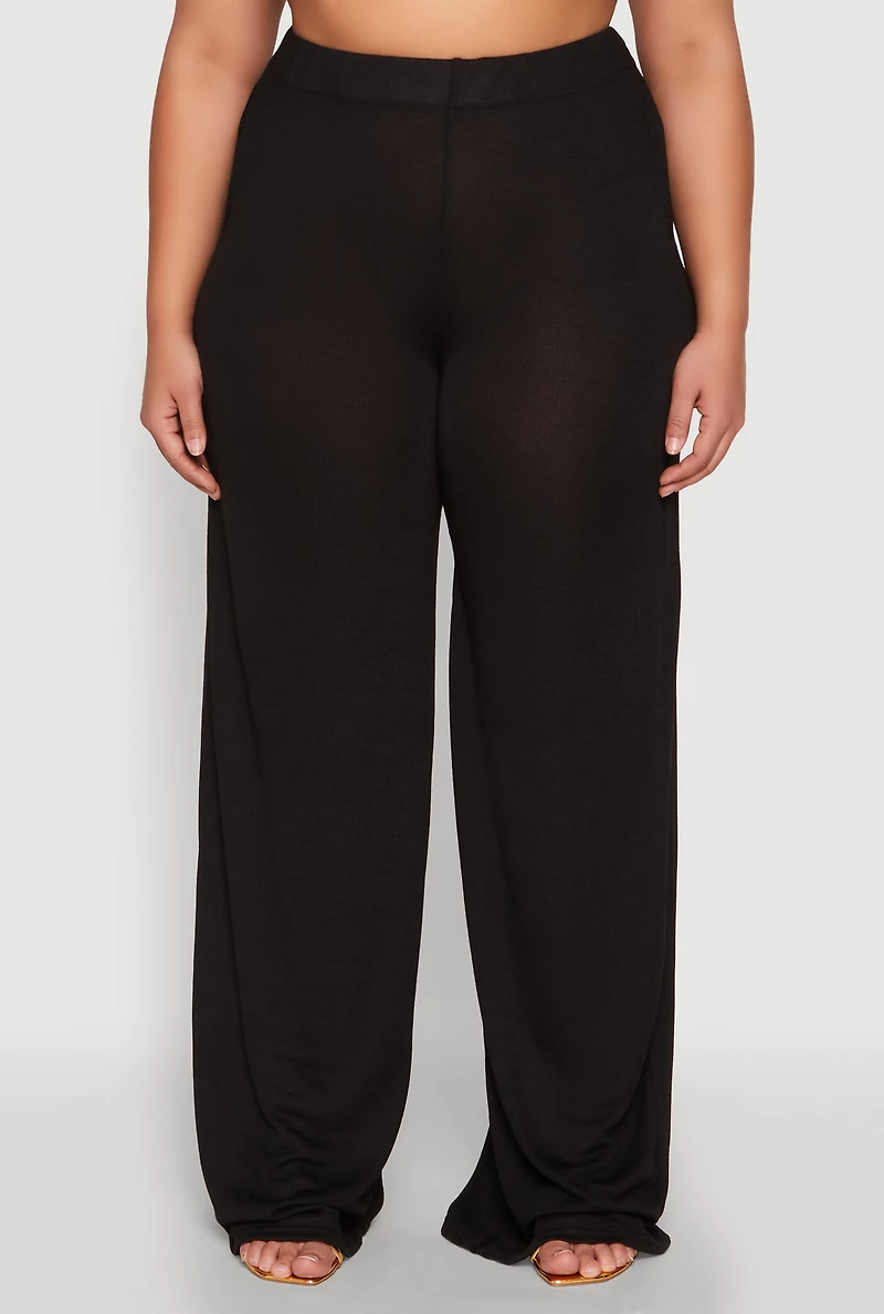 Plus Daisy High Waisted Wide Leg Pants